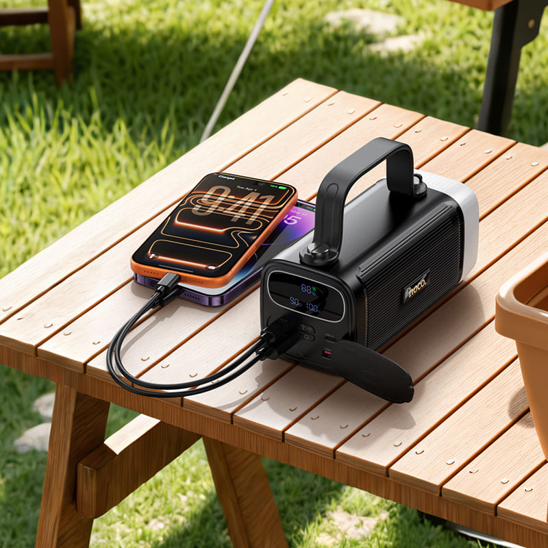 фото Внешний аккумулятор повербанк Power bank HOCO J174 40000mAh 22.5W PD 20W QC3.0 с фонариком подсветкой черный