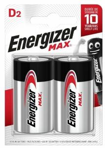Батарейка Energizer Max алкалиновая LR20-2BL (D2)