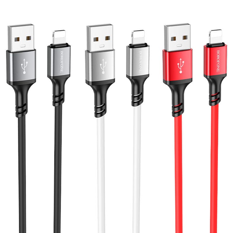 Кабель для зарядки iphone Lightning Borofone BX83 2.4A 1m огнестойкий силиконовый белый Кабель для зарядки iphone Lightning Borofone BX83 2.4A 1m огнестойкий силиконовый белый