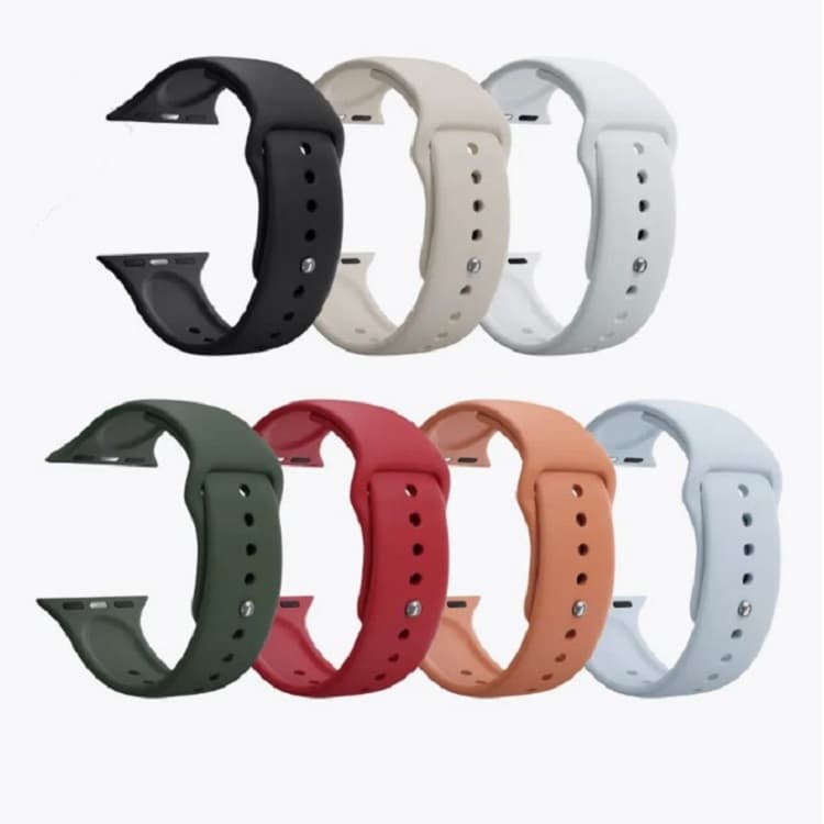 Ремешок для Apple Watch 38/40/41mm Red Line силиконовый белый (2 размера S/M и M/L)
