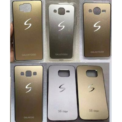 Чехол накладка для Samsung G530/G532/J2 Prime силикон+пластик с логотипом S серебро