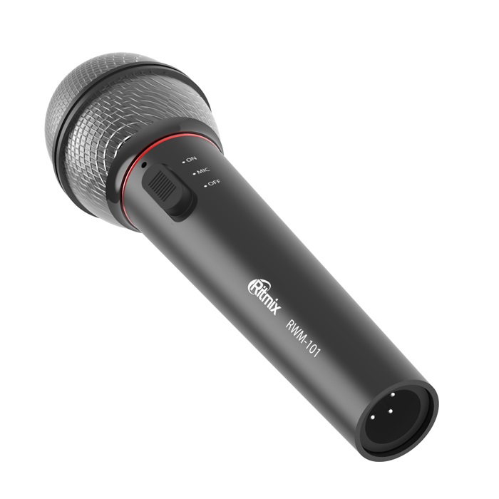 Микрофон динамический беспроводной/проводной Ritmix RWM-101 черный