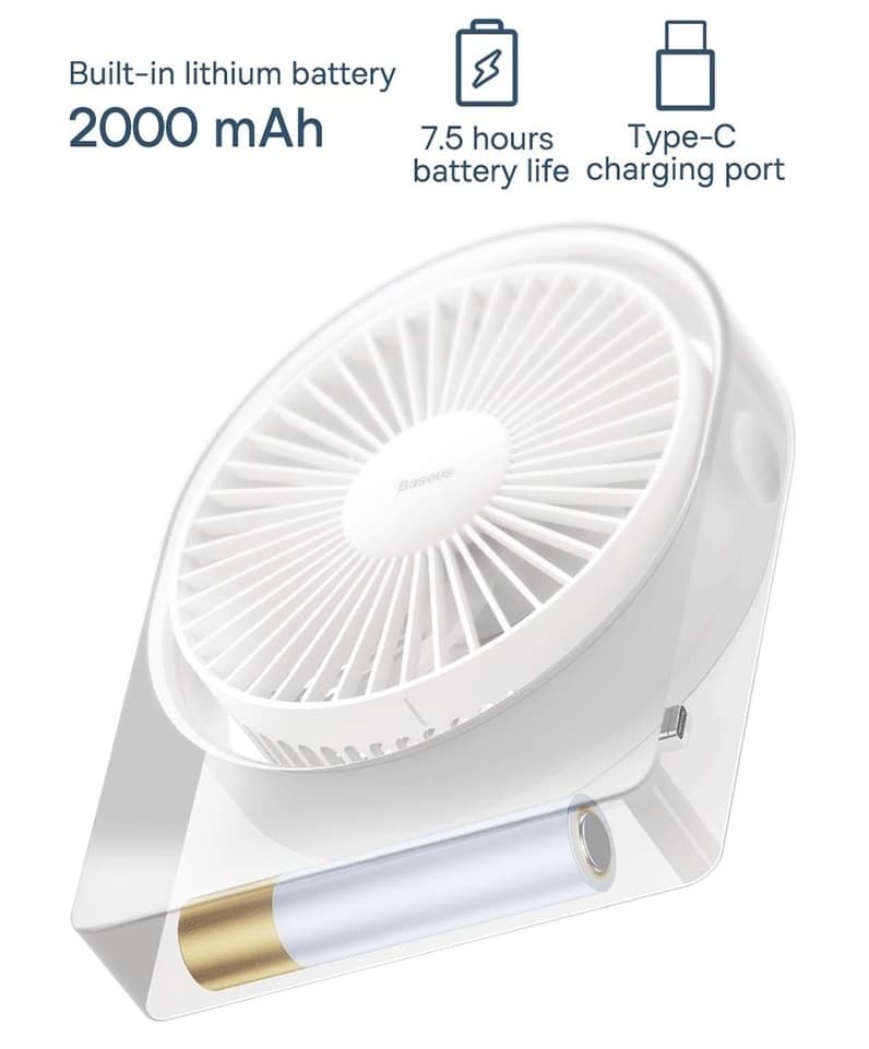 Вентилятор настольный Baseus Serenity Desktop Fan Pro белый ACJX000002