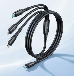 Кабель для зарядки 3 в 1 Type-C to Lightning/Micro/Type-C Joyroom S-A61 3.5A 1.2м черный