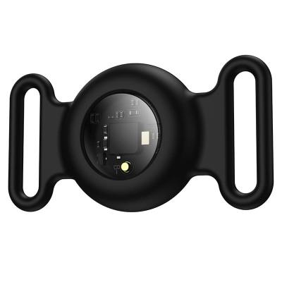 Беспроводная метка GPS-трекер маячок брелок AirTag Hoco E91C Tiger для iphone белый с черным чехлом