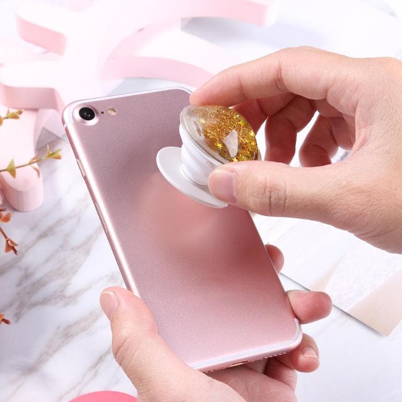 Изображение POPSOCKET попсокет для телефона блестки голубой фото POPSOCKET попсокет для телефона блестки голубой