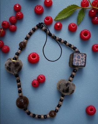 Подвеска брелок обвес Бусины леопардовые мелкие SS2658