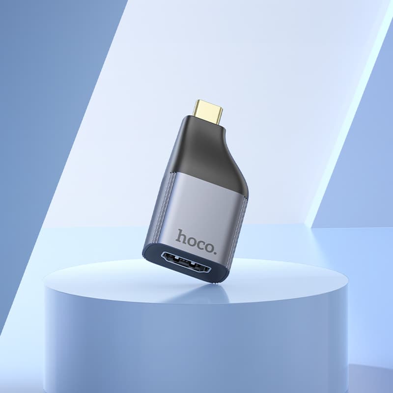 Адаптер переходник конвертер с Type-C USB на HDTV 4K Hoco UA33 серый металл Адаптер переходник конвертер с Type-C USB на HDTV 4K Hoco UA33 серый металл