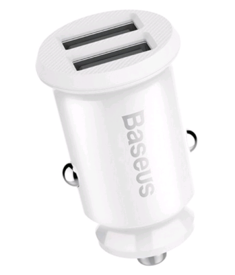 Автомобильное зарядное устройство Baseus Grain 2USB 3.1A белое CCALL-ML02