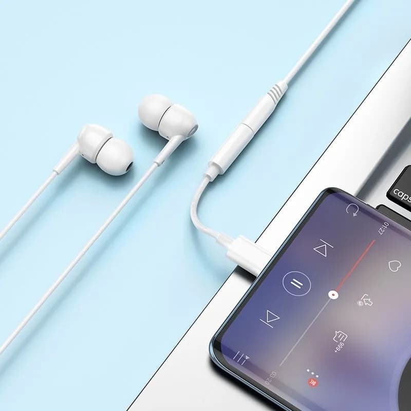 Аудио адаптер переходник для наушников с Type-C USB-C на Jack 3.5 Hoco LS35 белый Аудио адаптер переходник для наушников с Type-C USB-C на Jack 3.5 Hoco LS35 белый