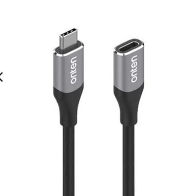 Кабель удлинитель Type-C USB (M) - Type-C USB (F) Onten OTN-9106 0.2м серый
