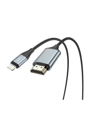 Кабель HDTV Lightning - HDMI Full HD 1080P HOCO UA15 2м серый