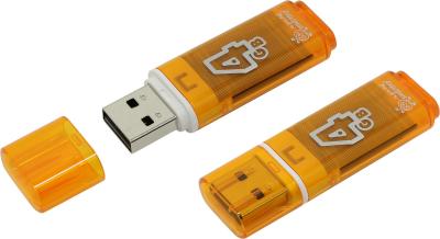 Флеш-накопитель Smartbuy Glossy оранжевая 4Gb
