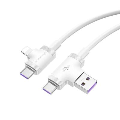 Кабель для зарядки 4 в 1 USB/Type-C to Type-C/Lightning Borofone BX73 60W 1м белый