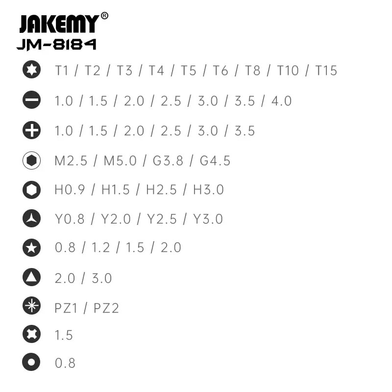 Набор отверток Jakemy JM-8184 47 в 1