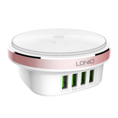 Сетевое зарядное устройство Адаптер Блок питания LDNIO A4406 4USB 4.4A ночник белое