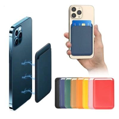 Карман на телефон чехол для карт картхолдер магнитный для magsafe кожа темно-синий