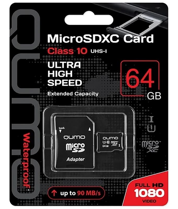 Изображение Карта памяти QUMO MicroSDXC Class 10 UHS-1 3.0 90MB/s 64Gb 