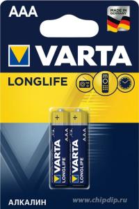 Батарейка VARTA Longlife алкалиновая LR03-2BL