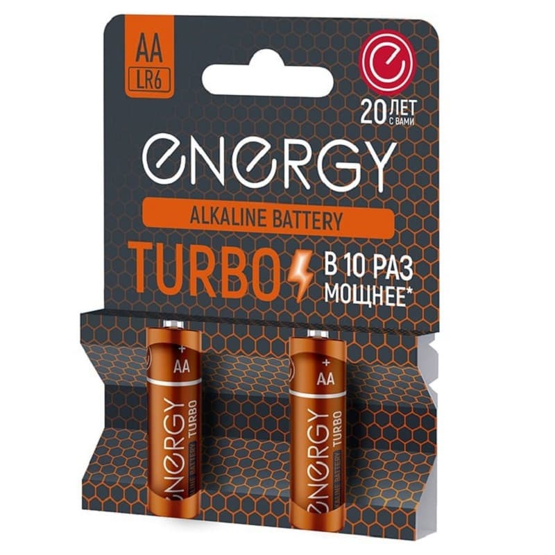 Батарейка Energy Turbo алкалиновая LR6-2BL (AA)