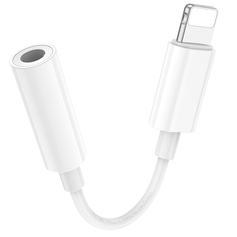 Аудио адаптер переходник для наушников iphone с Lightning на Jack 3.5 Borofone BV21 белый Аудио адаптер переходник для наушников iphone с Lightning на Jack 3.5 Borofone BV21 белый