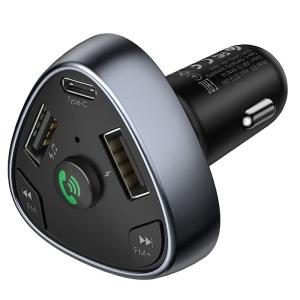 FM трансмиттер bluetooth модулятор HOCO E51 2USB 2.1A + PD 18W черный