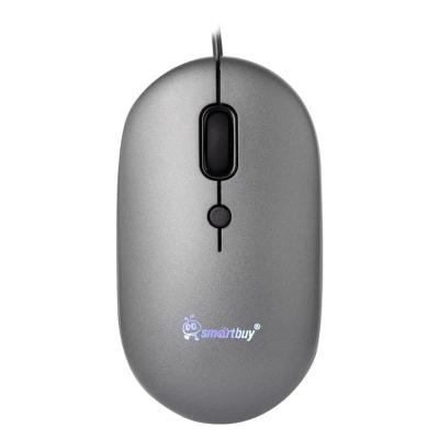 Мышь проводная Smartbuy 328 бесшумная с подсветкой серый металлик (SBM-328-G)