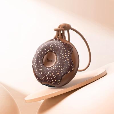 Грелка для рук электрическая двухсторонняя многоразовая HOCO J168 LED 4000mAh коричневая