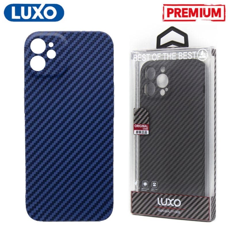 фото Чехол накладка для iphone 15 Pro Max (6.7) LUXO карбон пластик синий