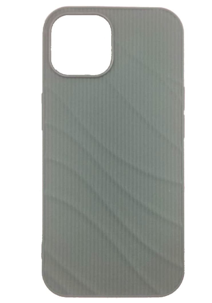 фото Чехол накладка для iphone 15 Pro Max (6.7) рифленая силикон серая