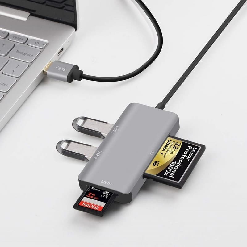Картридер Onten OTN-8107 для USB 3.0 на 2 порта USB 3.0/SD/TF/CF серый Картридер Onten OTN-8107 для USB 3.0 на 2 порта USB 3.0/SD/TF/CF серый
