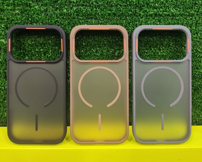 фото Чехол накладка для iphone 17 Pro Max (6.9) силикон+пластик с магнитом для magsafe матовый серый с серым бампером