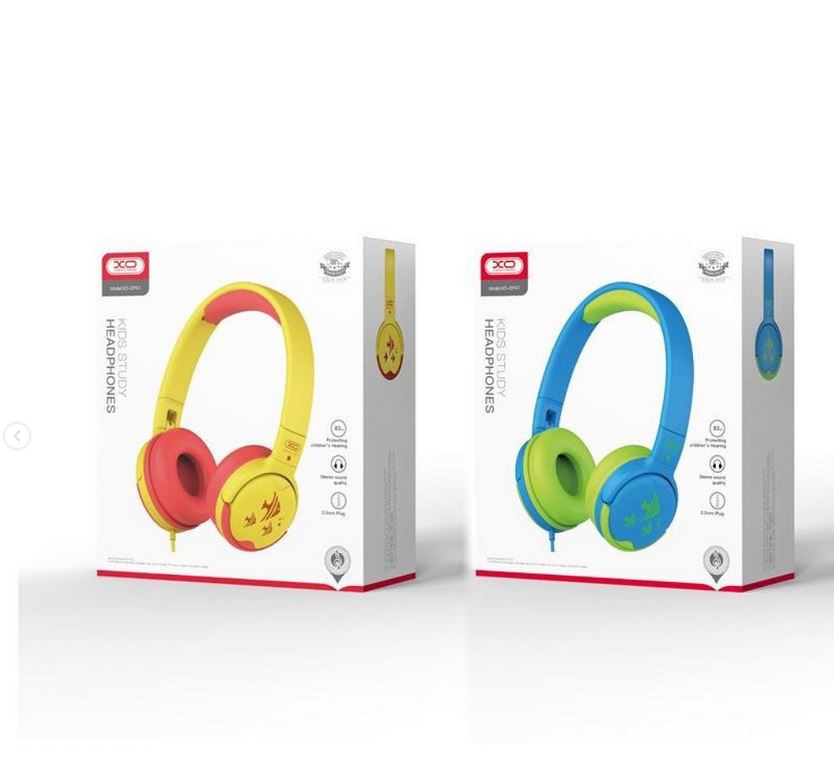 фото Наушники проводные накладные детские xomobile EP47 синие с зеленым