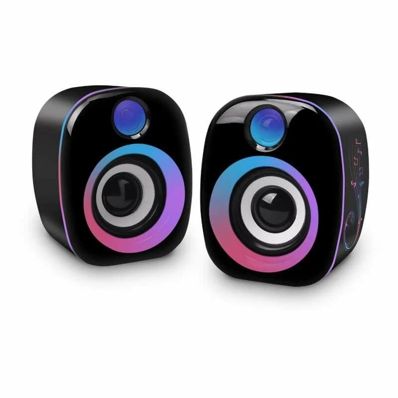 Акустическая система 2,0 Qumo Pearl AS010,6ВТ, RGB подсветка USB+3.5 jack, объемное звучание Акустическая система 2,0 Qumo Pearl AS010,6ВТ, RGB подсветка USB+3.5 jack, объемное звучание