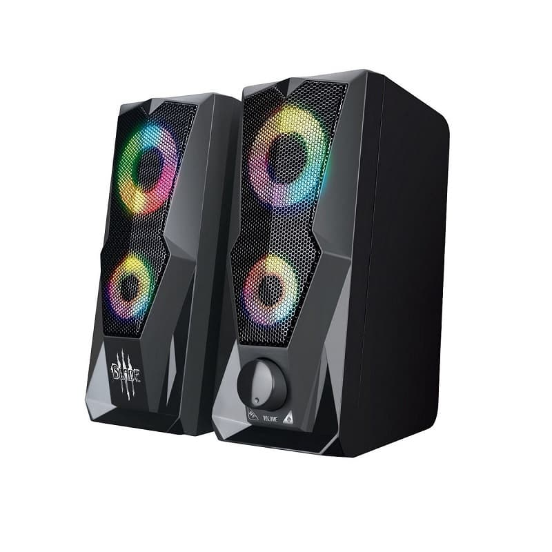 Акустическая система 2,0 Qumo Blade AS001,15ВТ, RGB подсветка USB+3.5 jack, объемное звучание Акустическая система 2,0 Qumo Blade AS001,15ВТ, RGB подсветка USB+3.5 jack, объемное звучание
