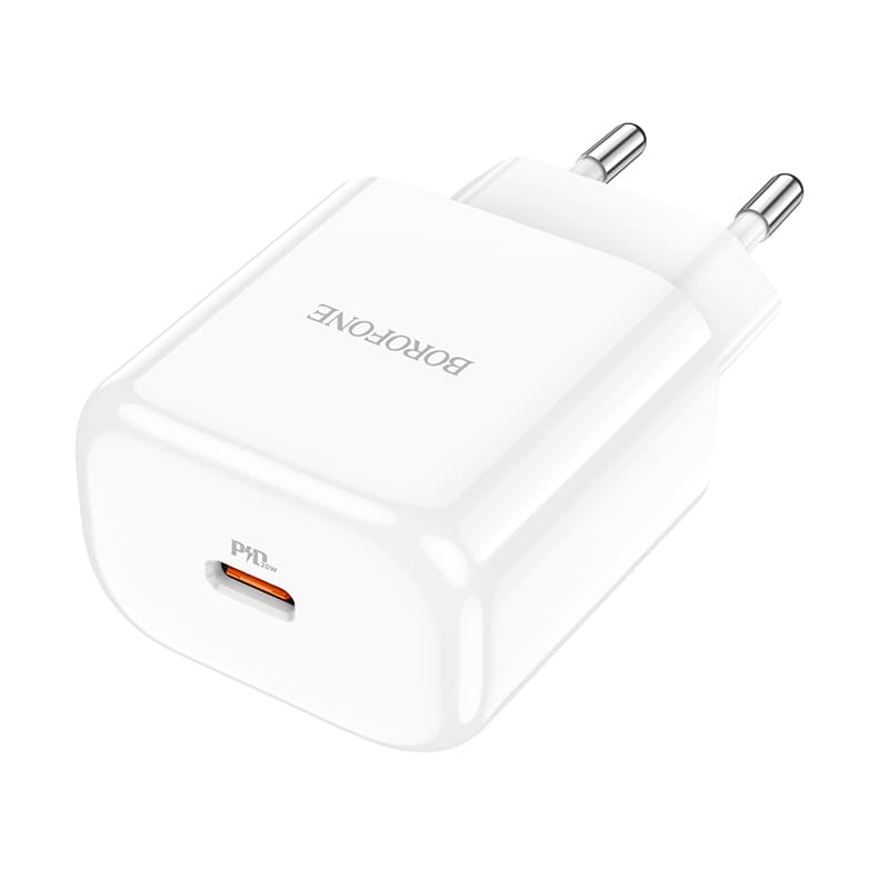 фото Сетевое зарядное устройство Адаптер Блок питания Borofone BN3 PD 20W Type-C USB-C белый 