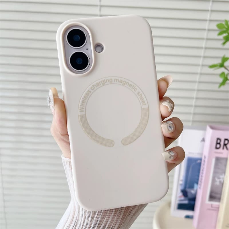 фото Чехол накладка для iphone 15 Pro Max (6.7) soft силикон+пластик с магнитом для magsafe и защитой камеры чернично-серая