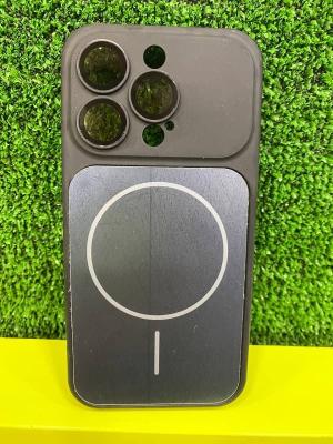 Чехол накладка для iphone 15 Pro (6.1) Skin feel силикон+пластик с магнитом и защитой камеры и линз черная