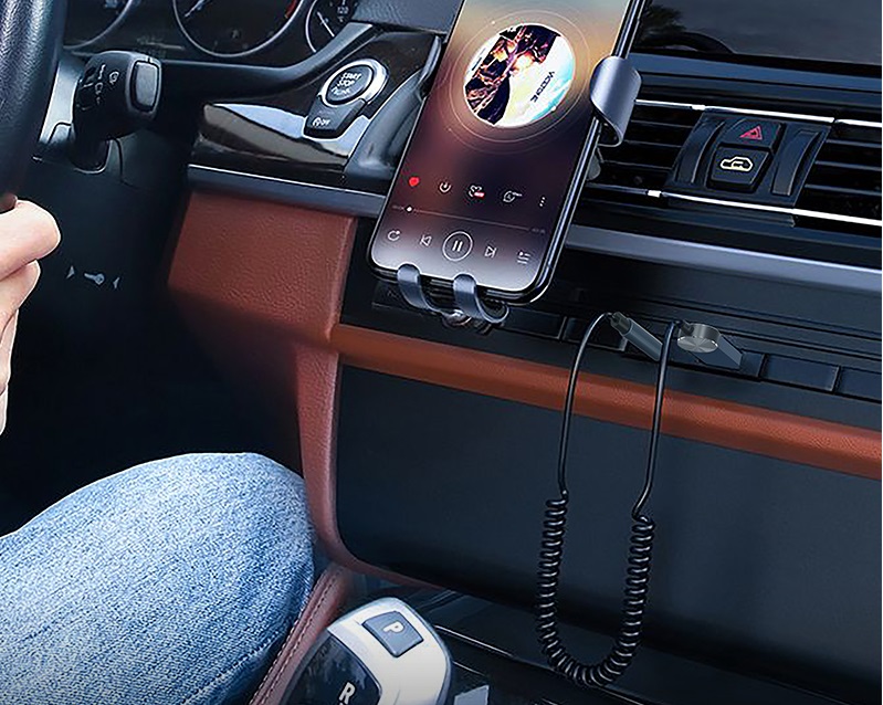 фото Блютуз aux FM трансмиттер bluetooth адаптер ресивер Fixtor BUA1 черный
