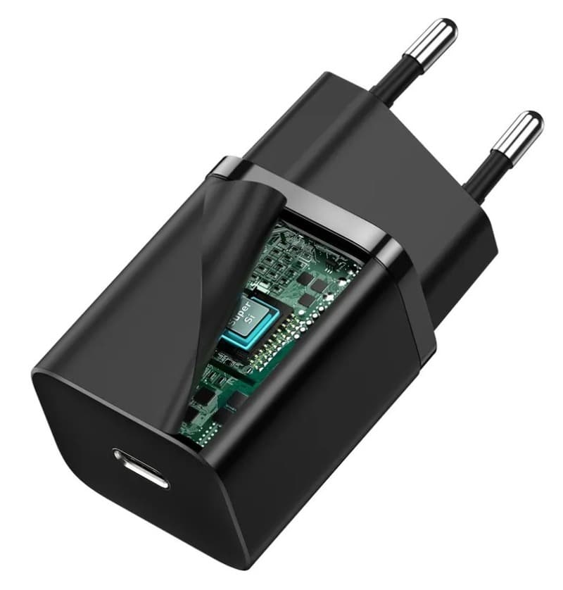 фото Сетевое зарядное устройство Адаптер Блок питания Baseus Super Si Quick 1C PD 30W Type-C USB-C черный CCSUP-J01