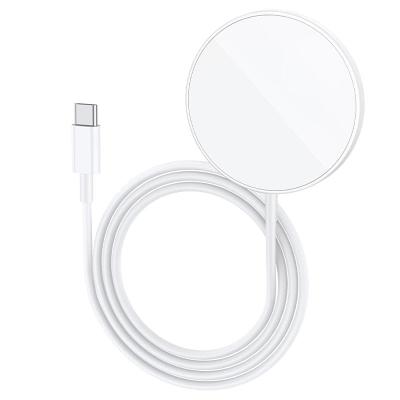 Беспроводное зарядное устройство магнитное MagSafe HOCO CW34 15W 2 в 1 белое