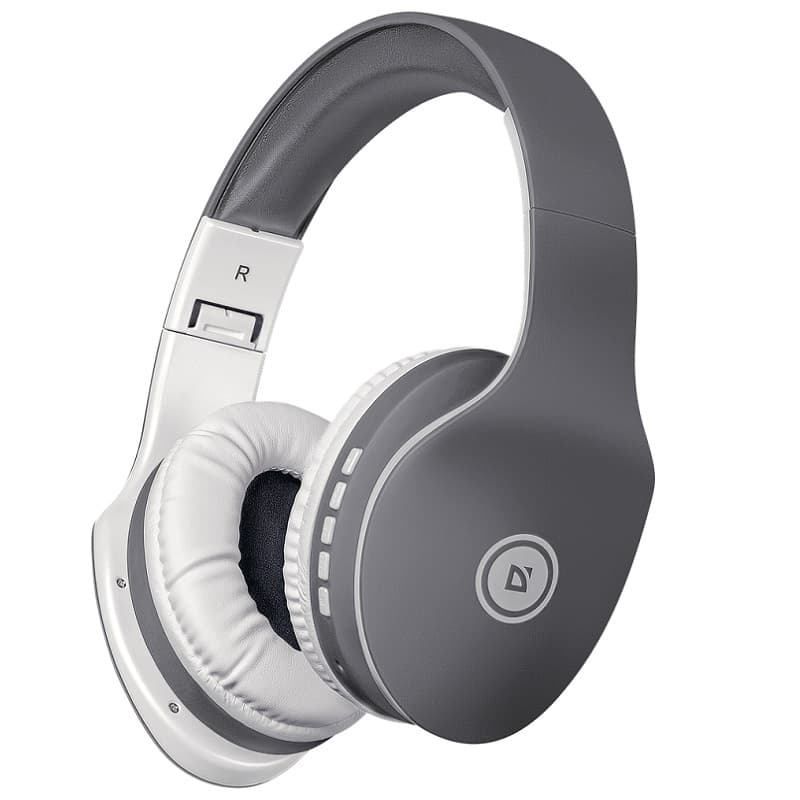 Изображение Наушники беспроводные накладные DEFENDER FreeMotion B525 Bluetooth серый+белый фото Наушники беспроводные накладные DEFENDER FreeMotion B525 Bluetooth серый+белый