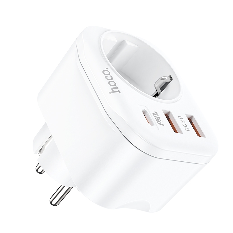 Сетевой фильтр HOCO NS3 1 гнездо + PD 20W + 2USB QC3.0 18W белый Сетевой фильтр HOCO NS3 1 гнездо + PD 20W + 2USB QC3.0 18W белый