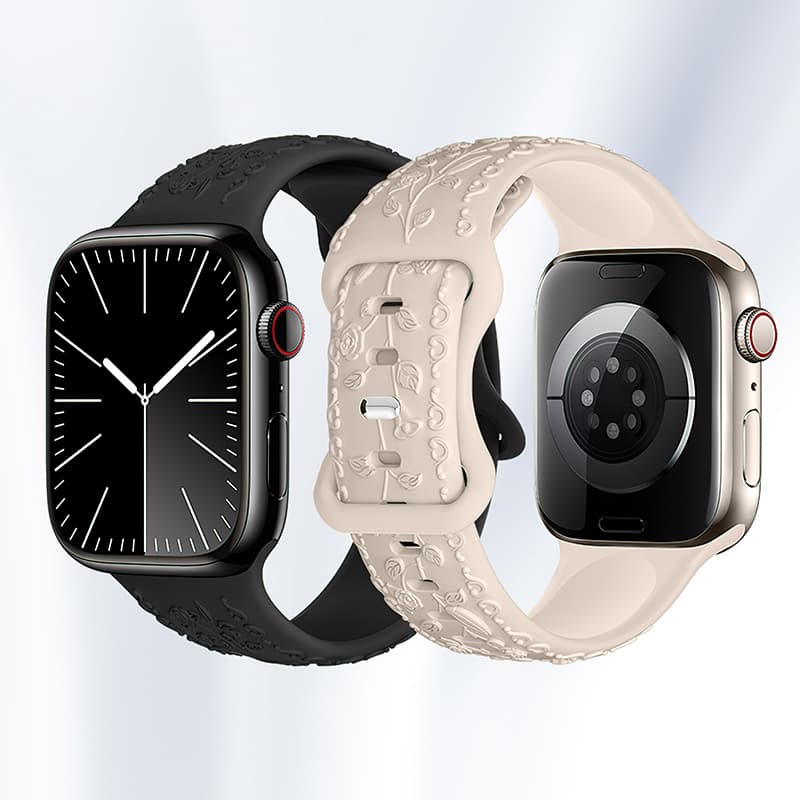 Ремешок для Apple Watch 38/40/41mm HOCO WA30 Flexible series 3D solid color силикон черный (black)