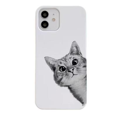 Чехол накладка для iphone 7/8 Plus (5.5) CaiKl серый кот на белом пластик