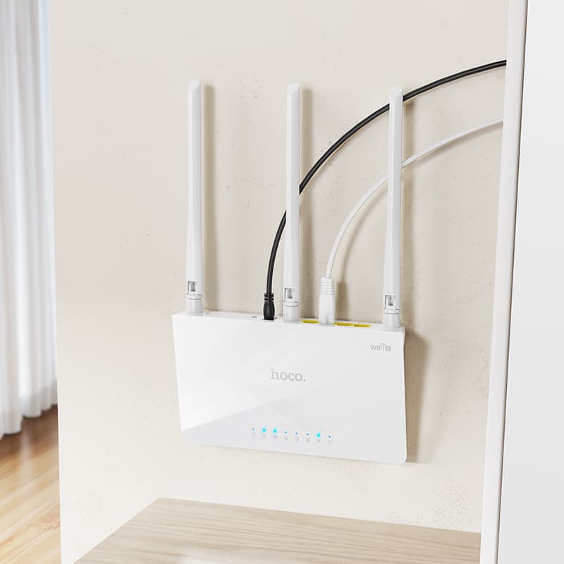 Маршрутизатор Роутер Hoco HI30 Wi-Fi4 2.4G 300Мбит/с белый Маршрутизатор Роутер Hoco HI30 Wi-Fi4 2.4G 300Мбит/с белый