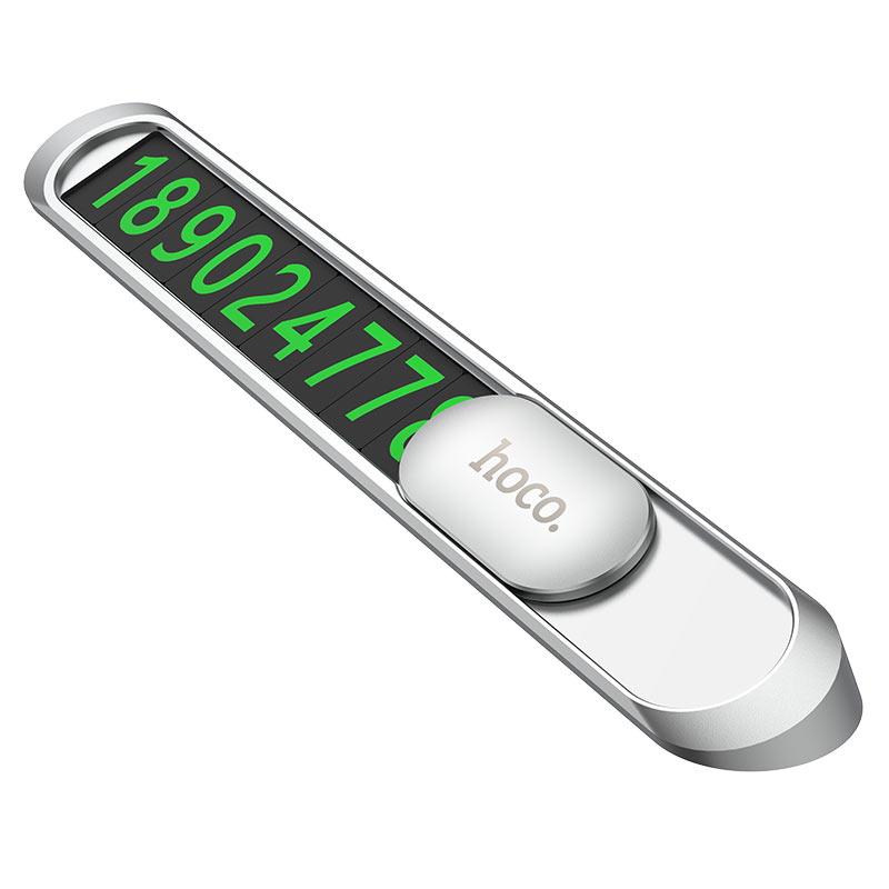фото Парковочная автовизитка Hoco PH41 Promise metal серебро