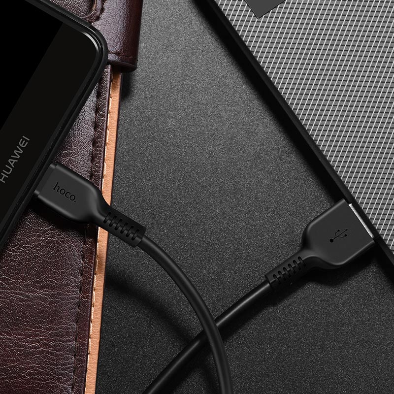Кабель для зарядки Micro USB HOCO X13 2.4А черный