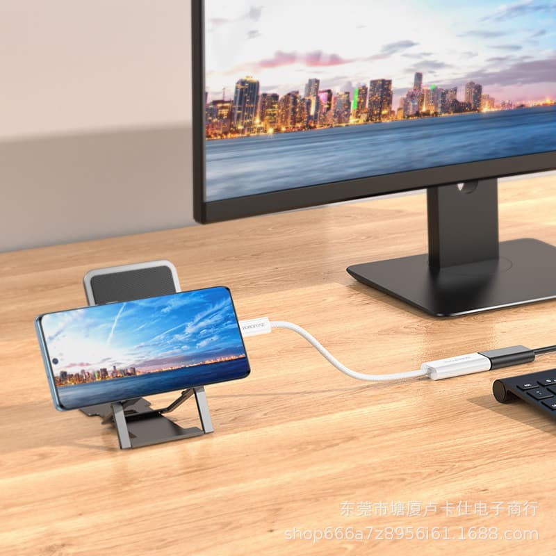 Адаптер переходник конвертер с Type-C USB на HDTV Borofone DH11 15см белый