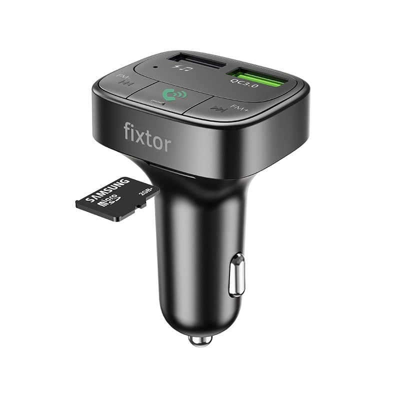 Изображение FM трансмиттер bluetooth модулятор Fixtor MAU1 USB + USB QC3.0 черный сайта akstel.ru фото FM трансмиттер bluetooth модулятор Fixtor MAU1 USB + USB QC3.0 черный